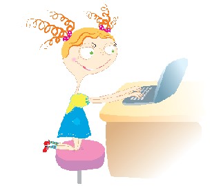dziewczyna przy komputerze